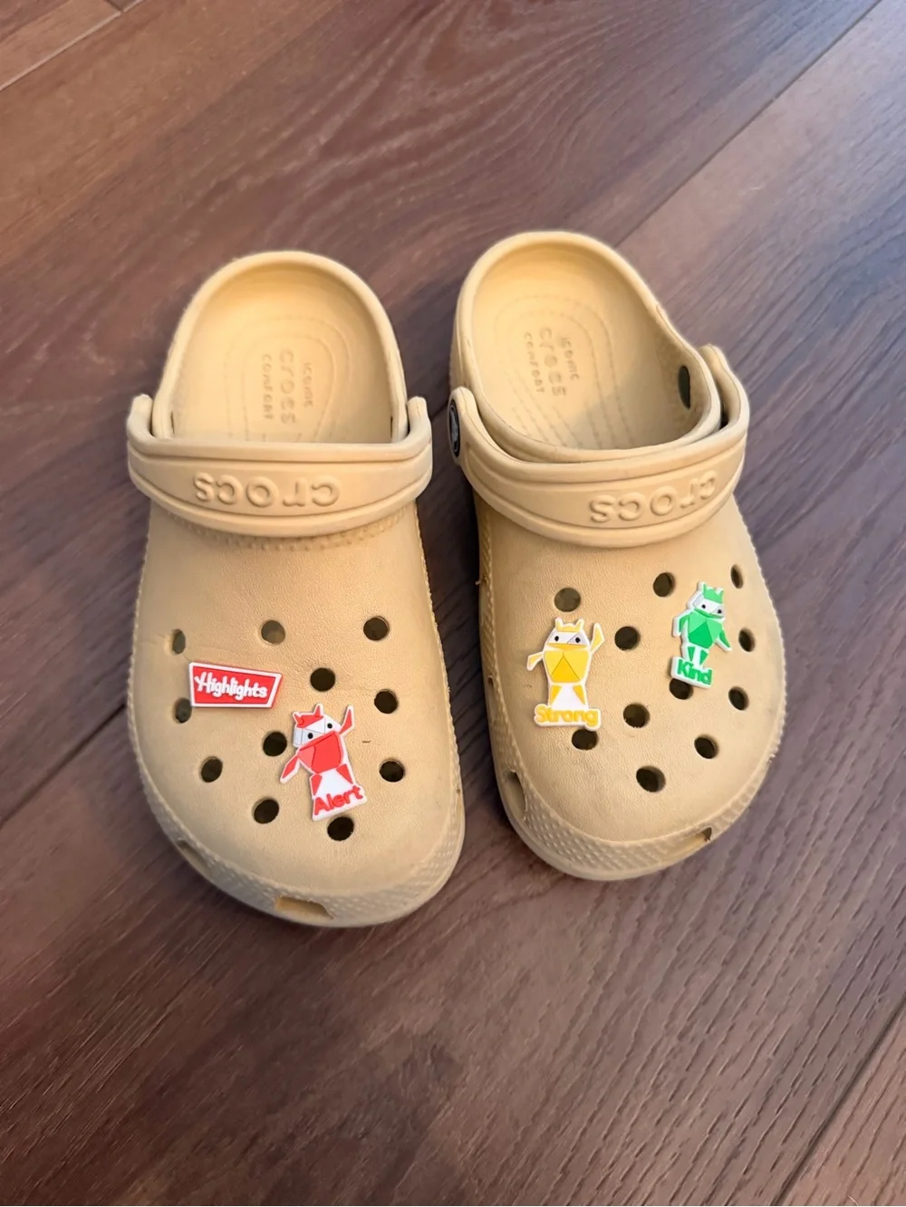 CROCS Kids Clog in Tan with Decorative Jibbitz